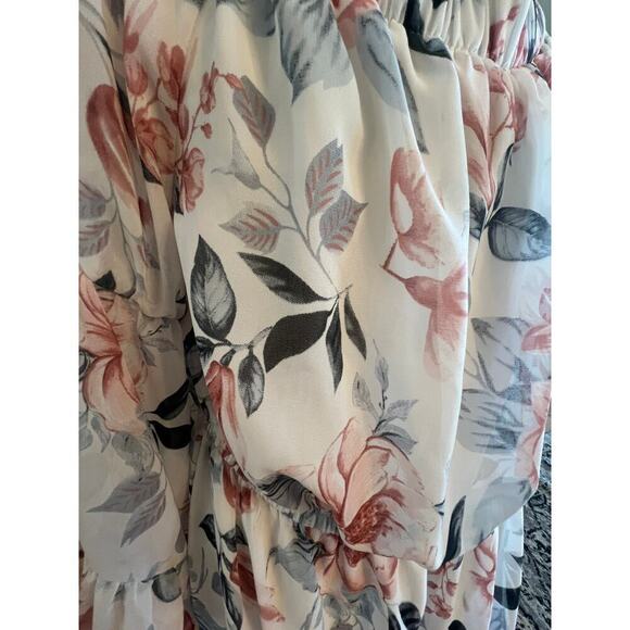 INDULGE FLORAL OFF SHOULDER BLOUSEN LINED PLUS SIZE WOMENS 3X - Picture 4 of 8